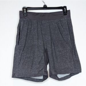 Lululemon T.H.E. Short *Linerless 7" Heathered Texture Printed Greyt Deep Coal